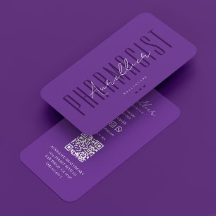 Royal Purple Pharmacist Healthcare Professional Business Card
