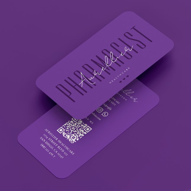 Royal Purple Pharmacist Healthcare Professional Business Card (Royal Purple Pharmacist Healthcare Professional Business Card
)