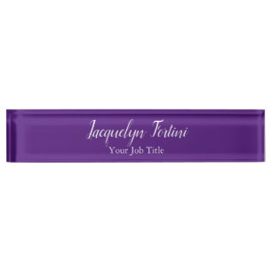 Royal Purple Plain Elegant Modern Minimalist Nameplate