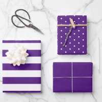 Royal Purple Polka Dot Wide Striped and Solid