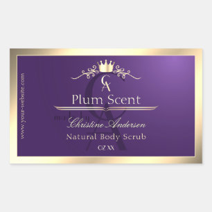 Royal Purple Product Label Gold Frame and Monogram