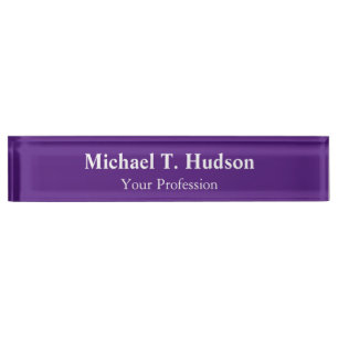 Royal Purple Professional Minimalist Modern Plain Nameplate
