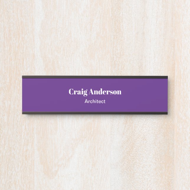 Royal Purple Professional Plain Modern Elegant Door Sign (Front)