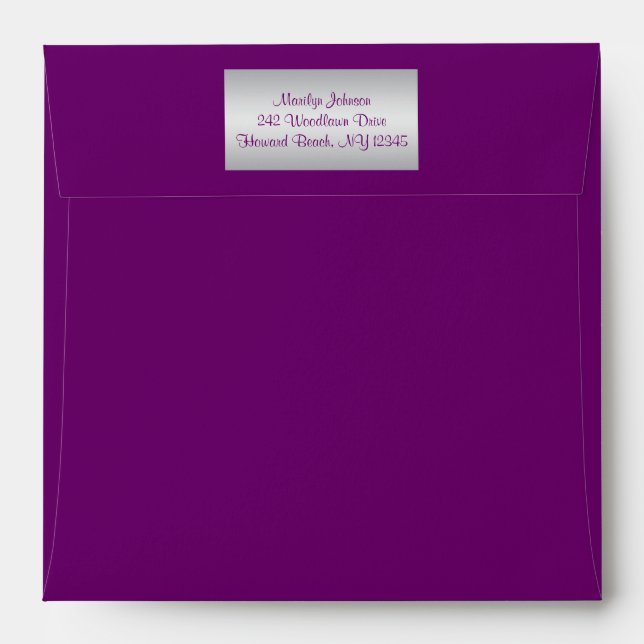 Royal Purple, Silver Square Envelope (Back (Top Flap))