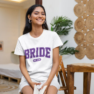 Royal Purple Sports Bride Bachelorette Party T-Shirt