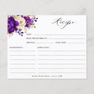 Royal Purple Violet Gold Bridal shower recipe