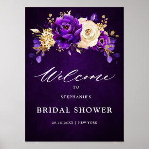 Royal Purple Violet Gold Bridal Shower Welcome Po Poster