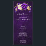 Royal Purple Violet Gold Floral Botanical Wedding  Program<br><div class="desc">Elegant royal purple gold theme wedding program featuring elegant bouquet of royal purple,  Indigo,  gold,  yellow  colour rose flowers buds and eucalyptus leaves. Please contact me for any help in customisation or if you need any other product with this design.</div>