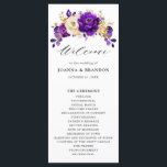Royal Purple Violet Gold Floral Botanical Wedding Program<br><div class="desc">Elegant royal purple gold theme wedding program featuring elegant bouquet of royal purple,  Indigo,  gold,  yellow  colour rose flowers buds and eucalyptus leaves. Please contact me for any help in customisation or if you need any other product with this design.</div>
