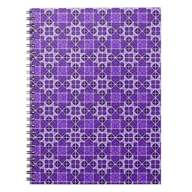 Royal Purple Weathervane Quilt Block Geometric Notebook (Front)