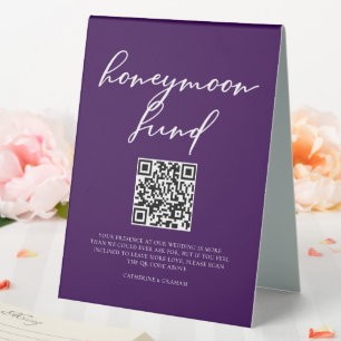 Royal Purple Wedding Honeymoon Fund QR Code