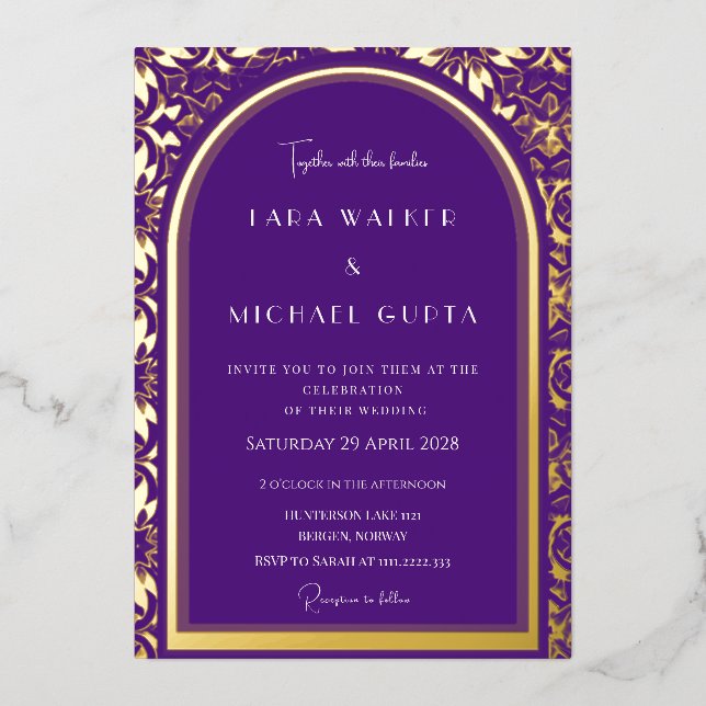 Royal Purple Wedding (Retro-Dotted) (Front)
