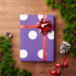 Royal Purple White Medium Polka Dots Wrapping Paper