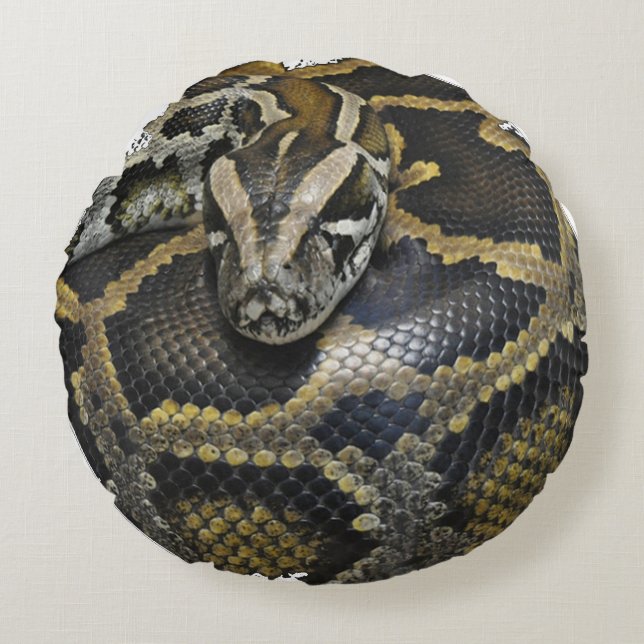 "Royal Python" design products Round Cushion (Front)