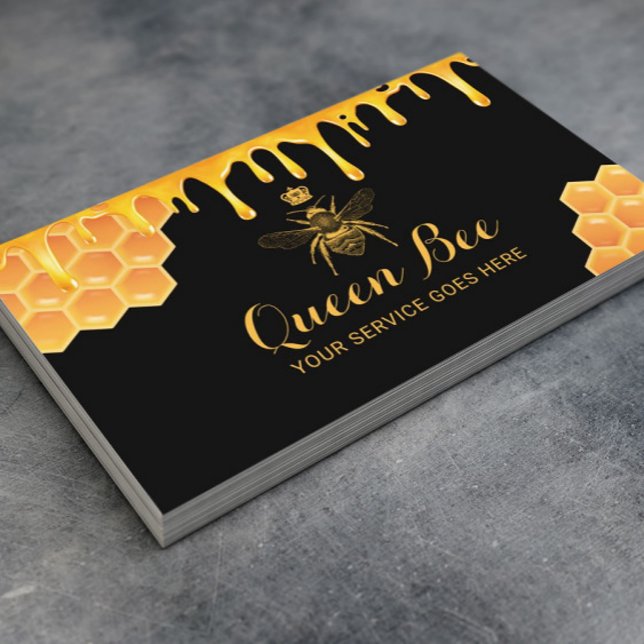 Royal Queen Bee Honey Bee Beekeeper Farm Business Card (Creator Uploaded)