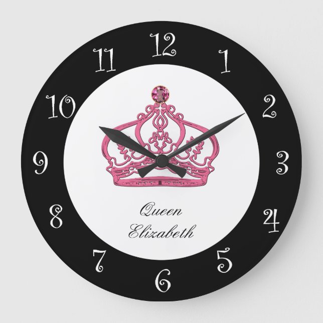 Royal Queen Monogram Wall Clock (Front)