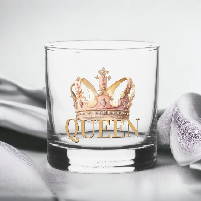 Royal Queen Pink Gilded Crown Whiskey Glass (Creator Uploaded)