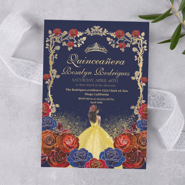 Royal Quinceanera Beauty & and best Navy Blue Invitation (Creator Uploaded)