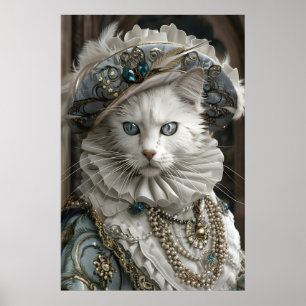 Royal Ragdoll Cat Portrait, Renaissance Pet Art Poster