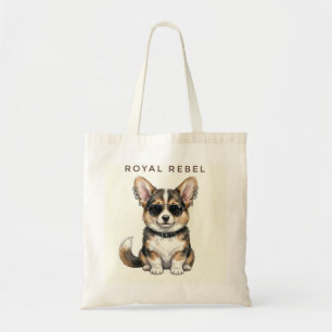 Royal Rebel Corgi-Cool Dog with Sunglasses Tote Bag