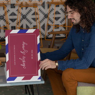 Royal Red and Blue Wedding Theme Guest Book