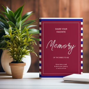 Royal Red and Blue Wedding Theme Pedestal Sign