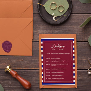 Royal Red and Blue Wedding Theme Program