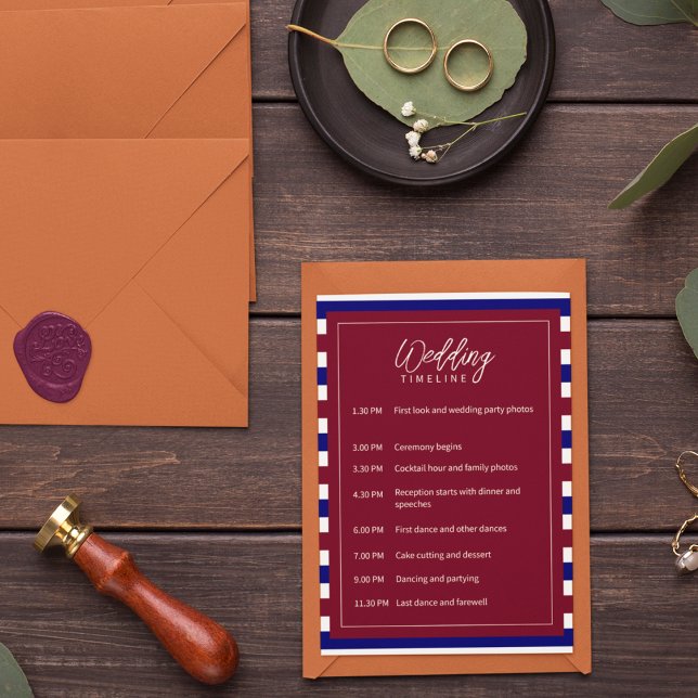 Royal Red and Blue Wedding Theme Program (Wedding programs cards that matches same as your invitation and theme. )