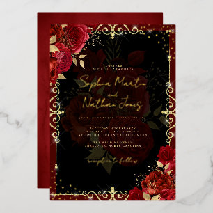 Royal Red Gold Rose Wedding