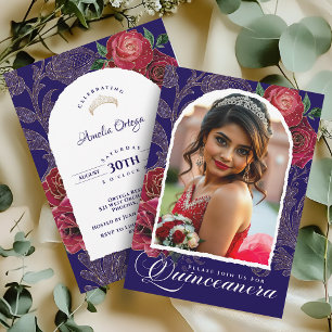 Royal Red Rose Quinceanera Invitation