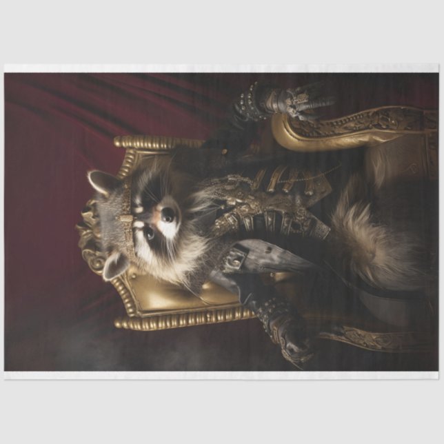 Royal Regal Racoon King Decoupage Tissue Paper (Front)