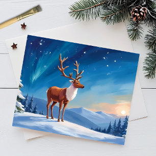 Royal Reindeer Happy Holidays Merry Christmas Holiday Postcard