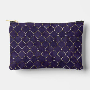 Royal Rhythms: Purple Andalusian Moroccan Geometry Accessory Pouch