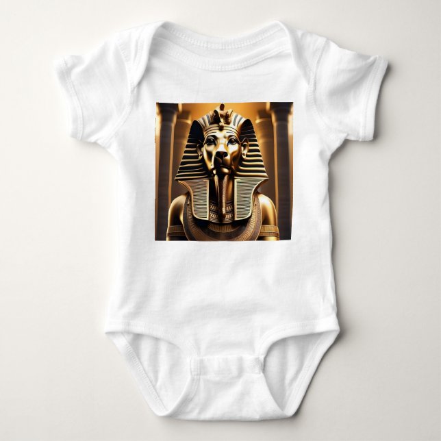 **"Royal Roar: The Golden Pharaoh Lion"** Baby Bodysuit (Front)