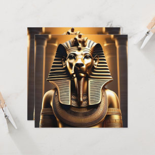 **"Royal Roar: The Golden Pharaoh Lion"** Invitation