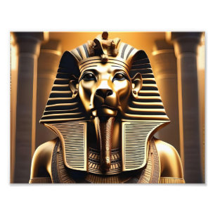 **"Royal Roar: The Golden Pharaoh Lion"** Photo Print