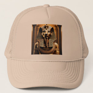 **"Royal Roar: The Golden Pharaoh Lion"** Trucker Hat