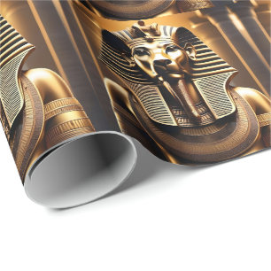**"Royal Roar: The Golden Pharaoh Lion"** Wrapping Paper