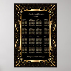 Royal Roaring 20s Gold Art Deco Seating Chart
