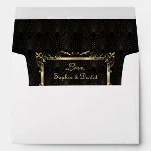Royal Roaring 20s Gold Art Deco Wedding Envelope