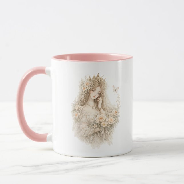 Royal Rose Queen Floral Mug (Left)