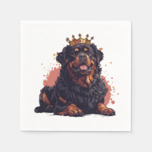 Royal Rottweiler Dog Queen Crown Napkin