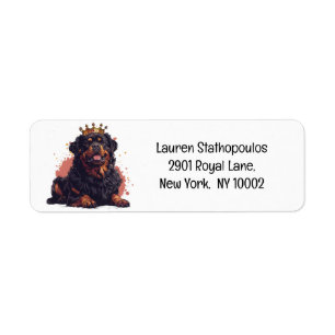 Royal Rottweiler Dog Queen Crown Return Address Label