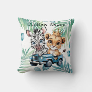 Royal Safari Ride Boy Baby Shower Gift Cushion