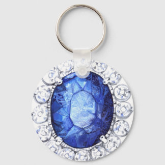 Royal Sapphire Original Watercolor Key Ring
