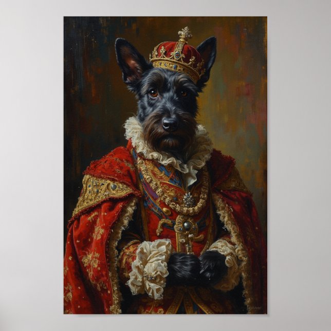 Royal Scottish Terrier Portrait Poster (Front)