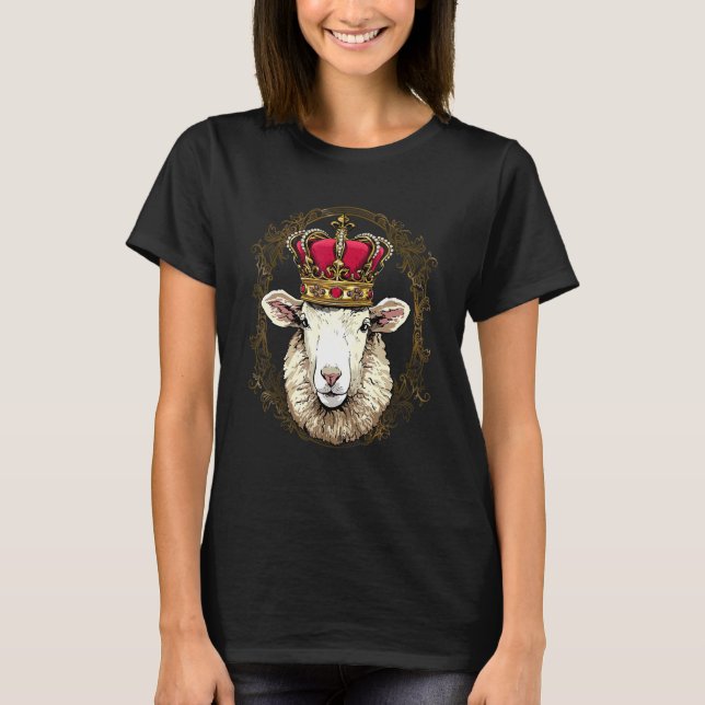 Royal Sheep King Queen Princess Lamb Farm Animal S T-Shirt (Front)
