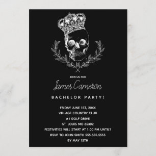Royal Skull Bachelor Party Invitation