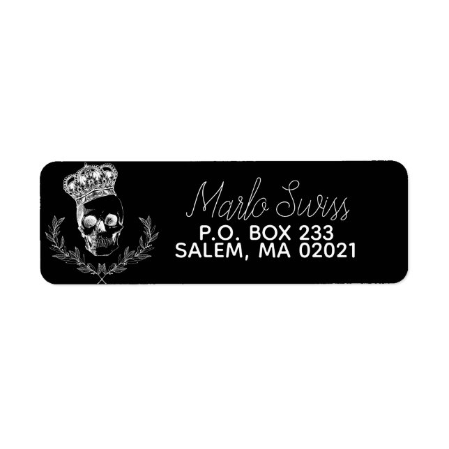Royal Skull Return Address Label (Front)