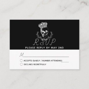 Royal Skull Wedding RSVP Enclosure Card